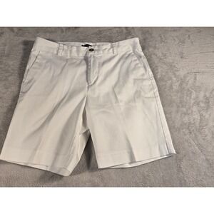 Lauren Ralph Lauren Womens White Bermuda Shorts Size 10 Gold Button Stretch